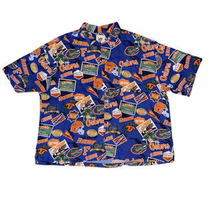 VINTAGE Men's Lee Florida Gators Hawaiian Button Down Shirt 2XL 90s Retro